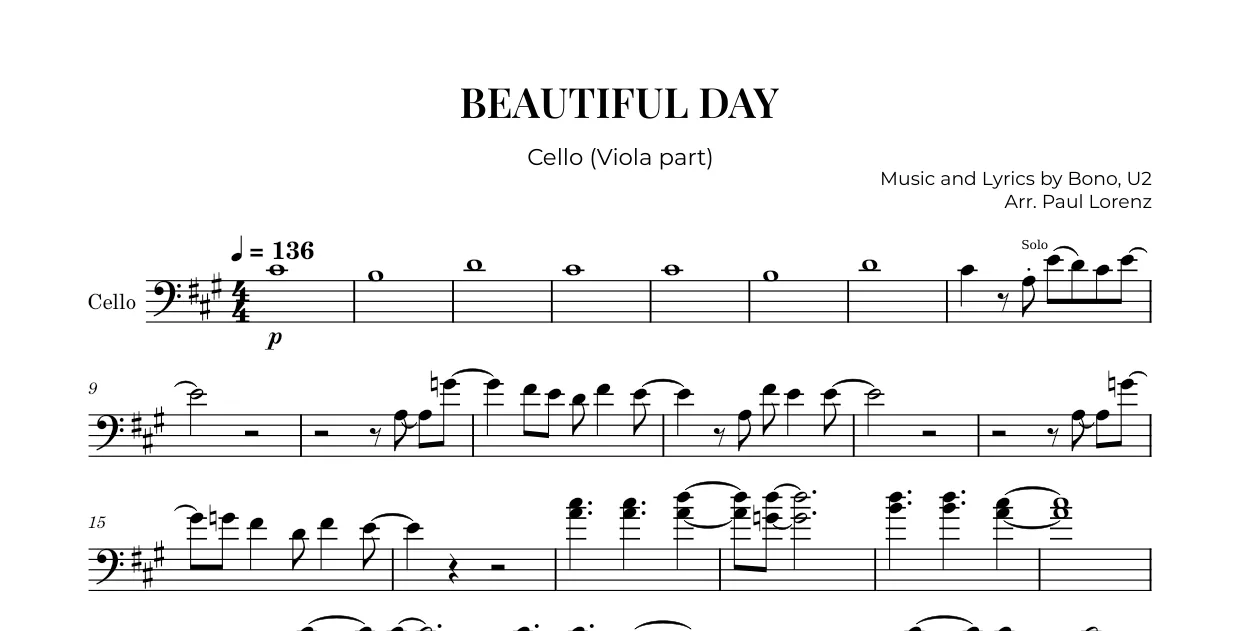 Beispiel: die Stimme für Viola als Violoncello