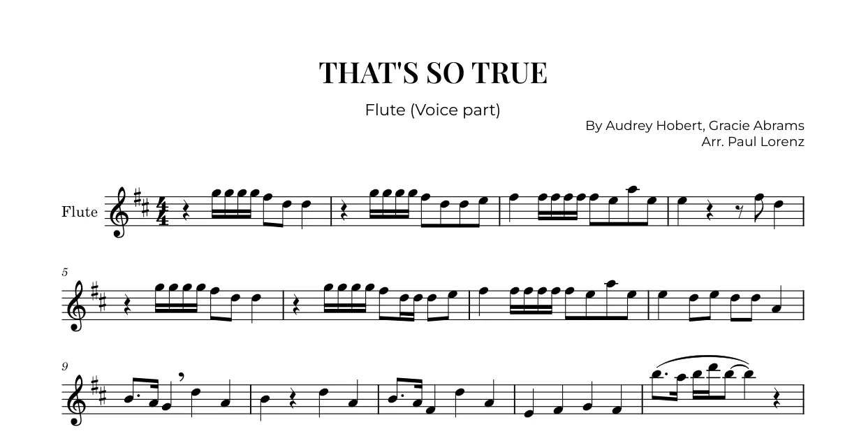 Example: the Voice part as Flute