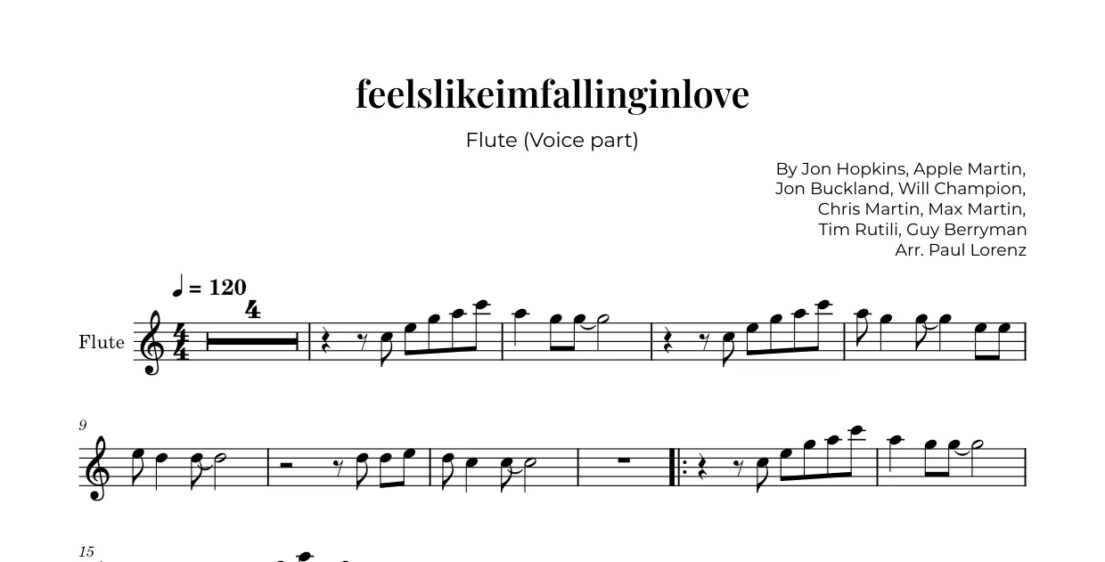 Beispiel: die Stimme für Gesangsstimme als Flöte