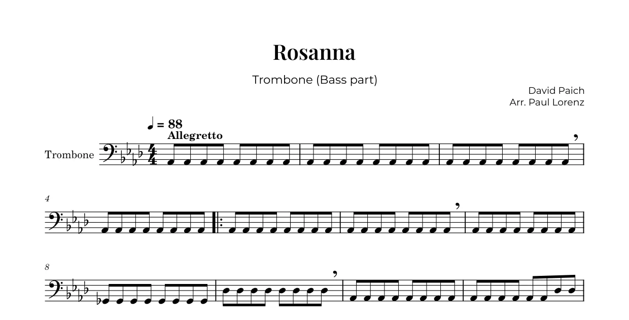 Beispiel: die Stimme für Bass als Posaune