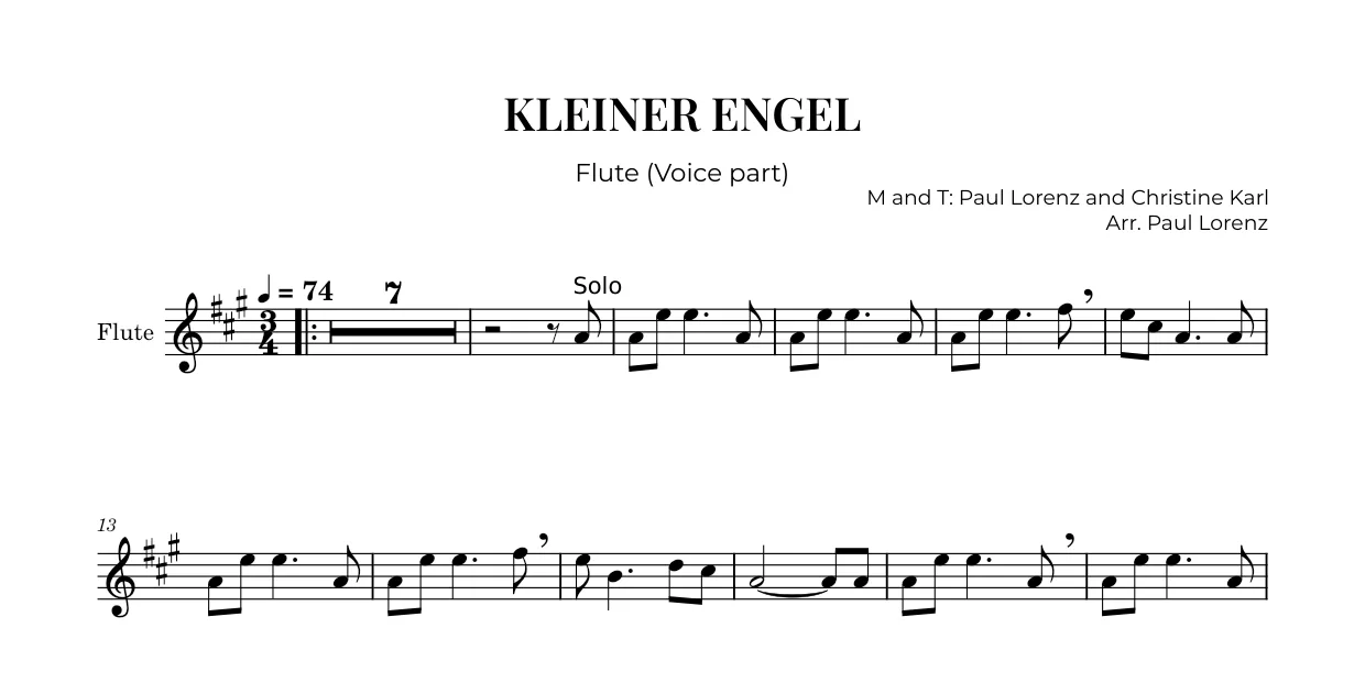 Beispiel: die Stimme für Gesangsstimme als Flöte