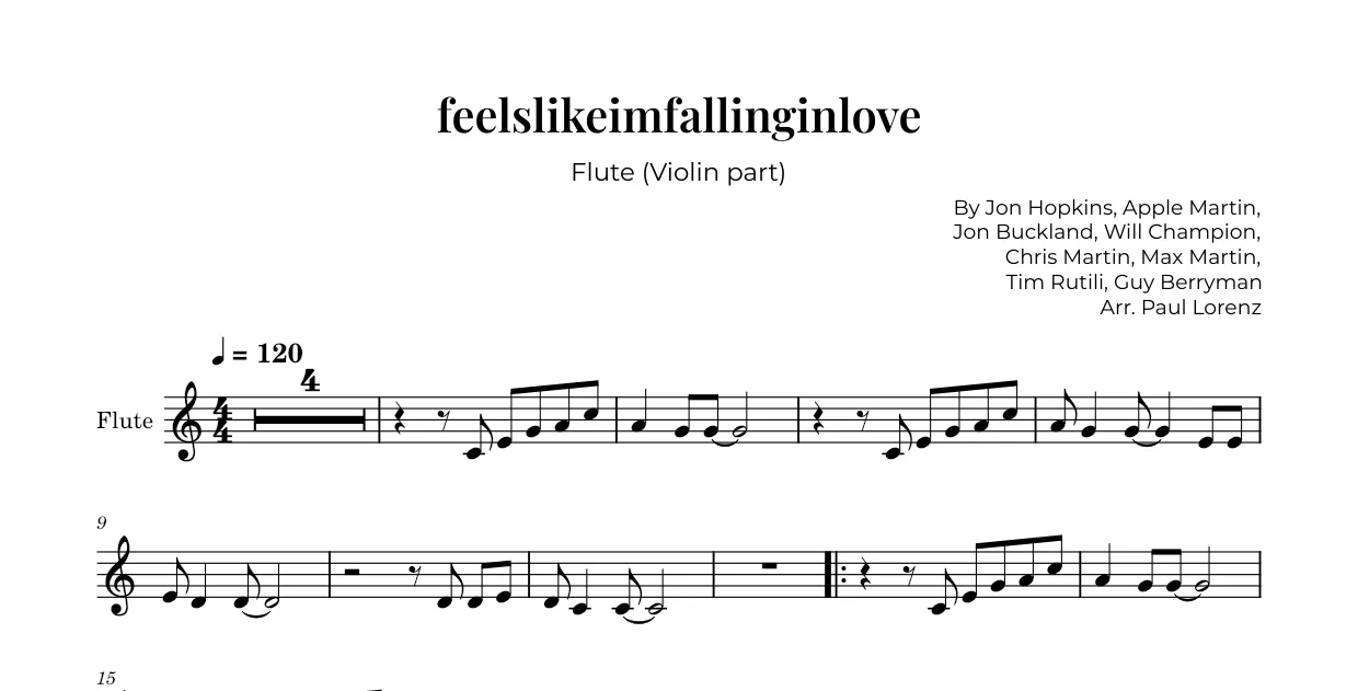 Beispiel: die Stimme für Violine als Flöte