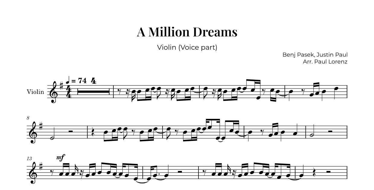 Example: the Voice part as Violin